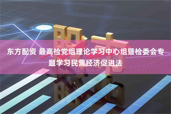 东方配资 最高检党组理论学习中心组暨检委会专题学习民营经济促进法