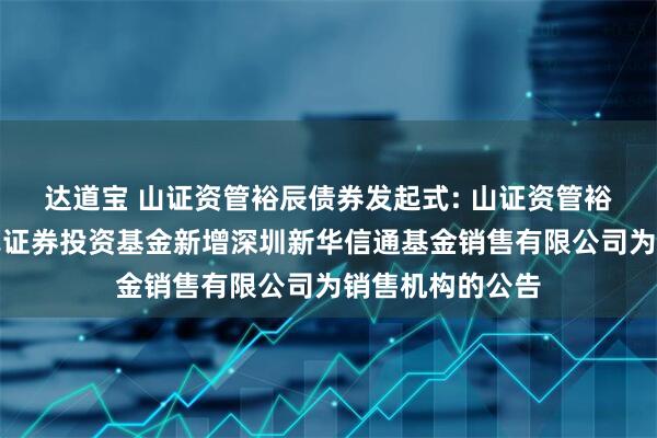 达道宝 山证资管裕辰债券发起式: 山证资管裕辰债券型发起式证券投资基金新增深圳新华信通基金销售有限公司为销售机构的公告